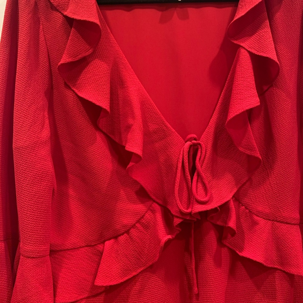 Highline Collective Ruffle Red Dress - Picture 3 of 5